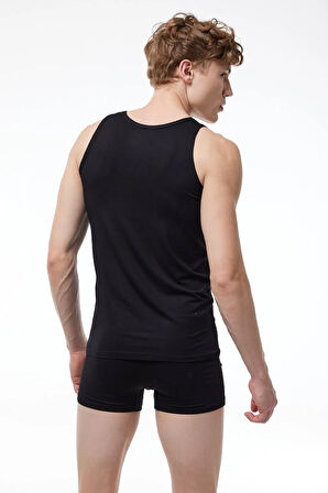 Erkek Siyah Üst Seviye Micro Modal Atlet 910