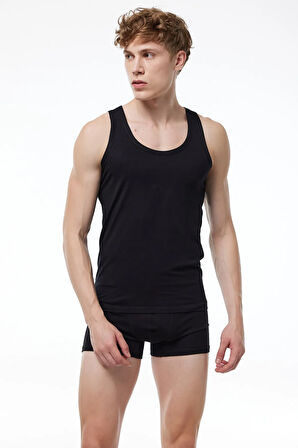 Erkek Siyah Üst Seviye Micro Modal Atlet 910