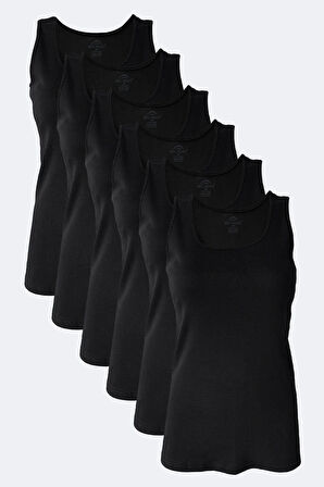 Kadın Ten Rengi 6 Lı Paket %100 Pamuk Ribana Kalın Askılı Atlet 106-e