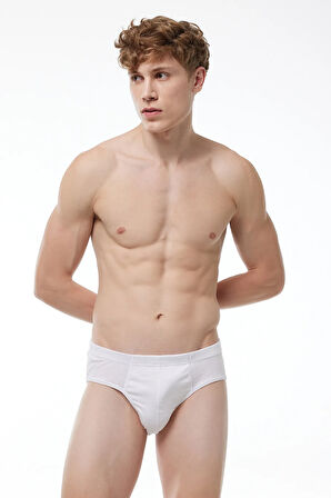 Erkek Beyaz 4 Lü Paket %100 Pamuk Slip Külot 001-e