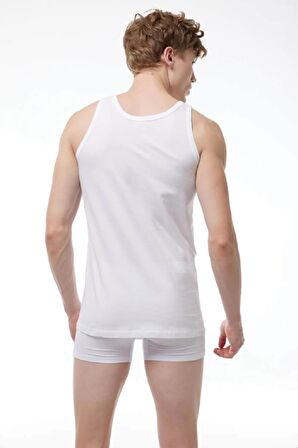 Malabadi 002 - 4 Lü Erkek Beyaz %100 Pamuk Penye & Süprem Atlet