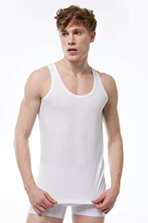 Malabadi 002 - 4 Lü Erkek Beyaz %100 Pamuk Penye & Süprem Atlet