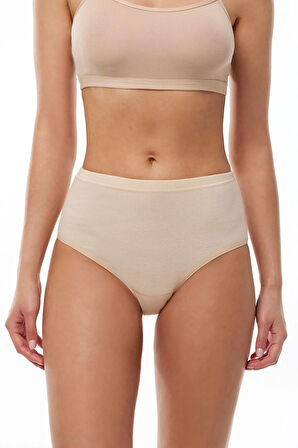 Kadın Siyah 6 Lı Paket %100 Pamuk Yüksek Bel Bato Külot 156-e