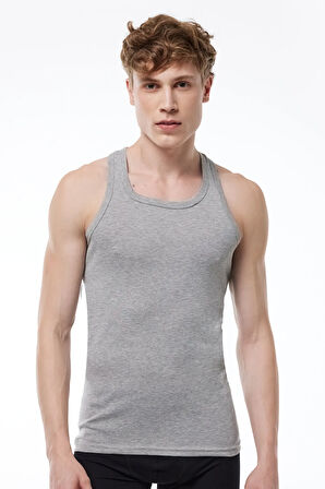 Erkek Gri 6 Lı Paket %100 Pamuk Ribana Sporcu Atleti 6m039-e