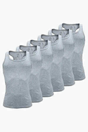 Erkek Gri 6 Lı Paket %100 Pamuk Ribana Sporcu Atleti 6m039-e