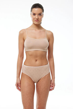 Kadın Siyah 6 Lı Paket %100 Pamuk Ara Bel Jakarlı Slip Külot 350