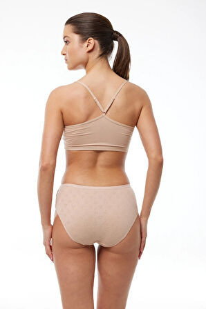 Kadın Siyah 6 Lı Paket %100 Pamuk Ara Bel Jakarlı Slip Külot 350