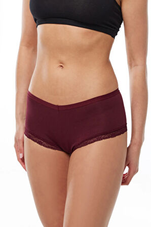 Kadın Lacivert 6 Lı Paket Geniş Kenarlı Dantelli Modal Külot 1908