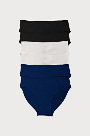 Kadın Ten Ekru Bordo 6 Lı Paket Modal Dar Kalıp Ara Bel Slip Külot 187