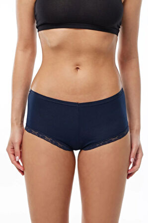 Kadın Lacivert 6 Lı Paket Geniş Kenarlı Dantelli Modal Külot 1908