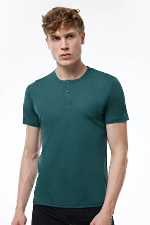 Erkek Beyaz Düğmeli Yaz Serinliği T-shirt 083