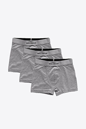 Erkek Çocuk Beyaz 3 Lü Paket Pamuk Elastan Boxer 208