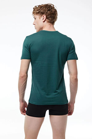 Malabadi 085 Erkek Modal V Yaka Kısa Kol İnce Yaz Serinliği T-shirt