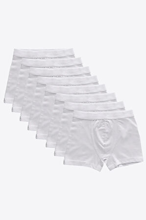 Erkek Çocuk Mavi 8 Li Paket Pamuk Elastan Boxer 208