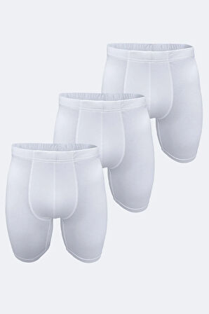 Erkek Gri Beyaz Siyah 3 Lü Paket Uzun Paçalı Modal Boxer 3m018