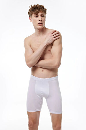 Erkek Gri Beyaz Siyah 3 Lü Paket Uzun Paçalı Modal Boxer 3m018