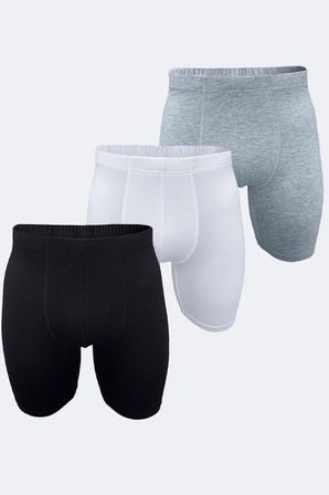 Erkek Gri Beyaz Siyah 3 Lü Paket Uzun Paçalı Modal Boxer 3m018