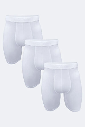 Erkek Siyah Beyaz Gri 3 Lü Paket Uzun Paçalı Modal Boxer 3m019