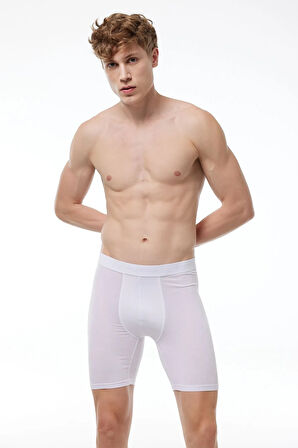 Erkek Siyah Beyaz Gri 3 Lü Paket Uzun Paçalı Modal Boxer 3m019