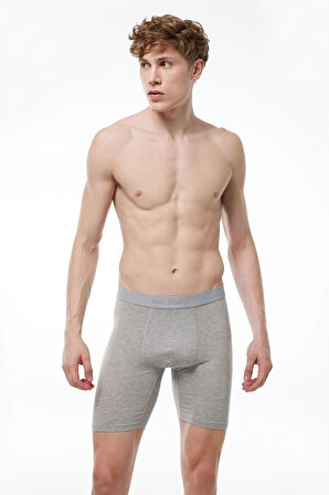 Erkek Siyah Beyaz Gri 3 Lü Paket Uzun Paçalı Modal Boxer 3m019