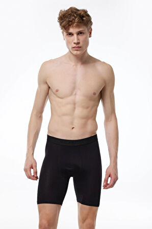 Erkek Siyah Beyaz Gri 3 Lü Paket Uzun Paçalı Modal Boxer 3m019