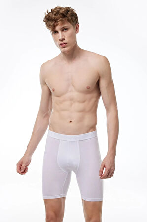 Erkek Siyah Beyaz Gri 3 Lü Paket Uzun Paçalı Modal Boxer 3m019