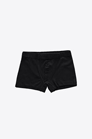 Erkek Çocuk Siyah Gri Füme 3 Lü Paket Pamuk Elastan Boxer 209