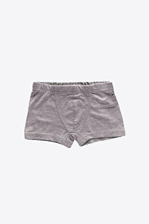 Erkek Çocuk Siyah Gri Füme 3 Lü Paket Pamuk Elastan Boxer 209