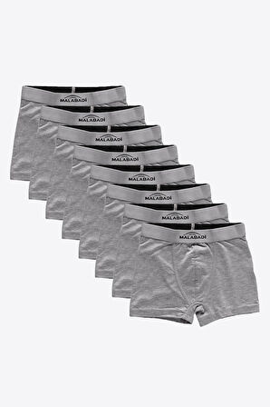 Erkek Çocuk Mavi 8 Li Paket Pamuk Elastan Boxer 208
