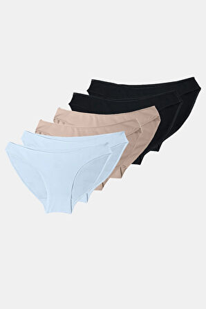 Kadın Beyaz 6 Lı Paket Modal Düşük Bel Slip Külot 183