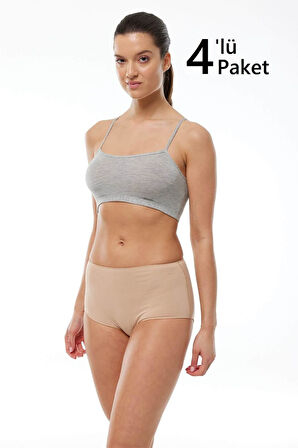 Malabadi 1053 4'Lü Paket Kadın Modal Geniş Kenarlı İz Yapmayan Slip & Külot