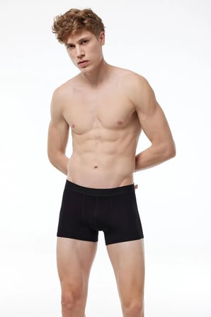 Erkek Siyah 3 Lü Paket Modal Kısa Boxer 011