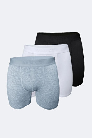 Erkek Siyah 3 Lü Paket Modal Uzun Boxer 010
