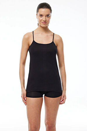 Kadın Beyaz 6 Lı Paket %100 Pamuk Ribana Ip Askılı Atlet 105-e