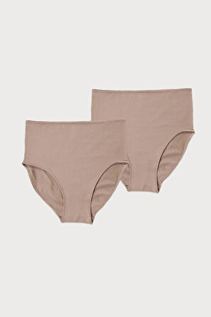 Kadın Bordo 2 Li Paket Modal Yüksek Bel Slip Külot 1955