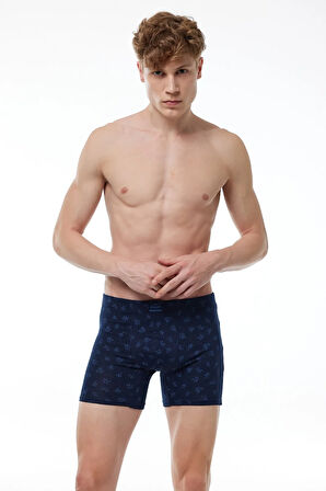 Erkek Düz Karışık Renk 8 li Premium Collection Modal Uzun Boxer 8M250