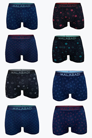Desenli Modal Erkek Boxer 8 Adet 8m252