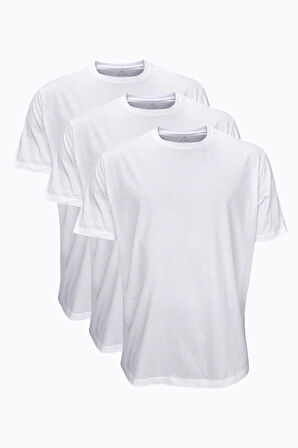 3 lü Paket Haki Erkek Büyük Beden Tişört Loose Fit / %100 Pamuk Bol Rahat Kesim 3M6041