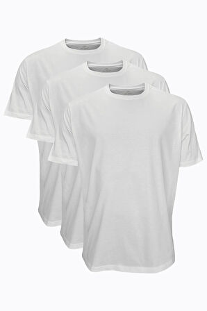 3 lü Paket Haki Erkek Büyük Beden Tişört Loose Fit / %100 Pamuk Bol Rahat Kesim 3M6041