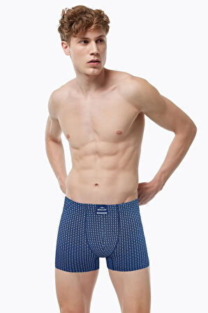 Erkek Desenli Pamuk Elastan Boxer 1M074