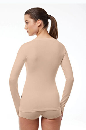 Malabadi 182 Kadın Modal USA ( Bisiklet ) Yaka Uzun Kol Body