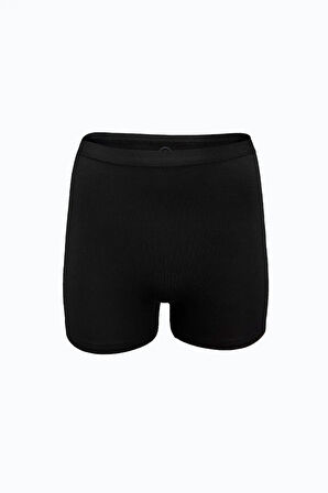 Kadın Siyah İz Yapmayan Modal Yüksek Bel Boxer 108