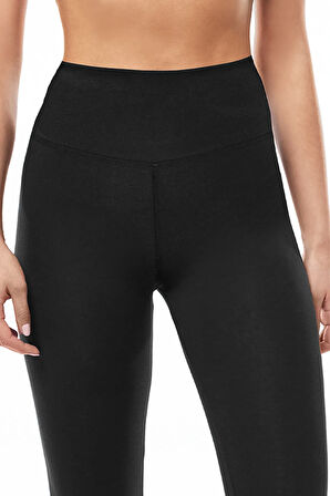 Kadın Siyah Modal Yüksek Bel Spor Tayt 1905
