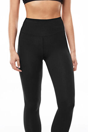 Kadın Siyah Modal Yüksek Bel Spor Tayt 1905