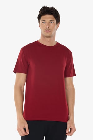 Erkek Bordo Bisiklet Yaka Micro Modal Extra Yumuşak Rahat Kalıp Tişört 930
