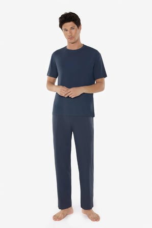Erkek Füme Bisiklet Yaka Micro Modal Extra Yumuşak Yazlık Pijama Takımı 6030