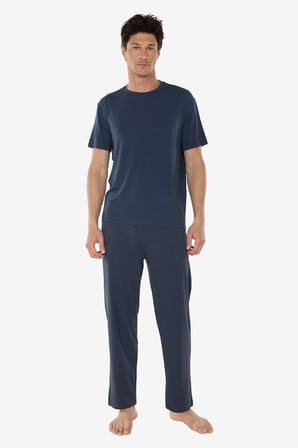 Erkek Füme Bisiklet Yaka Micro Modal Extra Yumuşak Yazlık Pijama Takımı 6030