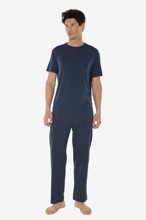 Erkek Füme Bisiklet Yaka Micro Modal Extra Yumuşak Yazlık Pijama Takımı 6030