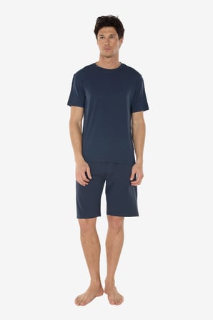 Erkek Füme Bisiklet Yaka Micro Modal Extra Yumuşak Şortlu Pijama Takımı 6031