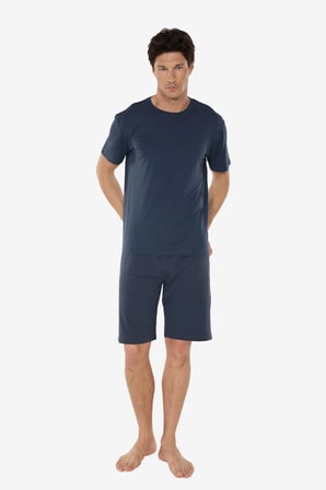 Erkek Füme Bisiklet Yaka Micro Modal Extra Yumuşak Şortlu Pijama Takımı 6031